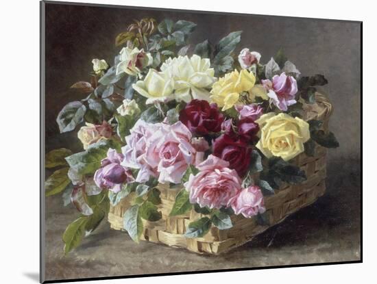A Still Life of Roses in a Basket, 1894-Anthonore A.E. Christensen-Mounted Giclee Print