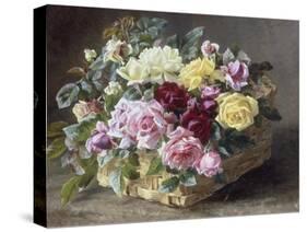 A Still Life of Roses in a Basket, 1894-Anthonore A.E. Christensen-Stretched Canvas