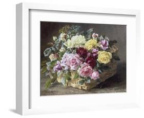 A Still Life of Roses in a Basket, 1894-Anthonore A.E. Christensen-Framed Giclee Print