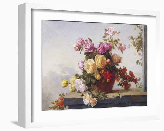 A Still Life of Roses-Paul Claude Jance-Framed Giclee Print