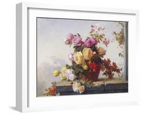 A Still Life of Roses-Paul Claude Jance-Framed Giclee Print