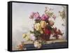A Still Life of Roses-Paul Claude Jance-Framed Stretched Canvas