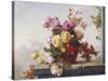 A Still Life of Roses-Paul Claude Jance-Stretched Canvas