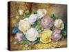 A Still Life of Roses-Thomas Frederick Collier-Stretched Canvas