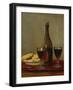 A Still Life of Two Glasses of Red Wine, a Bottle of Wine, a Corkscrew and a Plate of Biscuits on…-Albert Anker-Framed Giclee Print