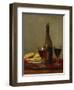 A Still Life of Two Glasses of Red Wine, a Bottle of Wine, a Corkscrew and a Plate of Biscuits on…-Albert Anker-Framed Premium Giclee Print