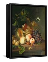 A Still Life on a Marble Ledge-Rachel Ruysch-Framed Stretched Canvas