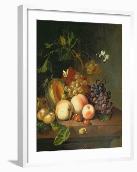 A Still Life on a Marble Ledge-Rachel Ruysch-Framed Giclee Print