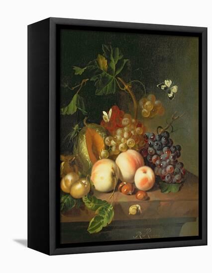 A Still Life on a Marble Ledge-Rachel Ruysch-Framed Stretched Canvas