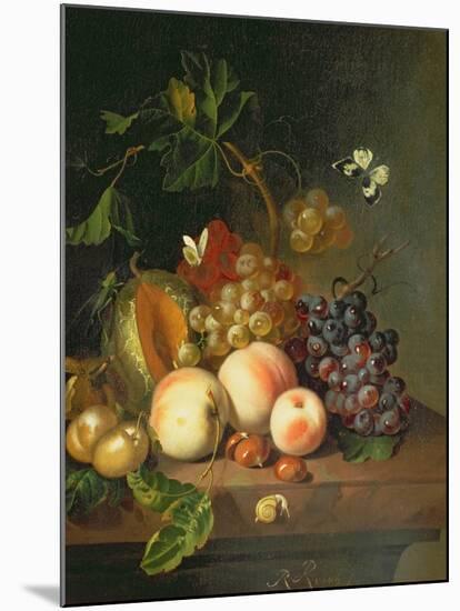 A Still Life on a Marble Ledge-Rachel Ruysch-Mounted Premium Giclee Print