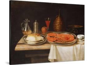 A Still-Life; with a Lobster and Bread on Salvers-Charles Collins-Stretched Canvas