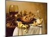 A Still Life with a Roemer, a Crab and a Peeled Lemon on a Pewter Plate, a Bunch of Grapes, a…-Pieter Claesz-Mounted Premium Giclee Print
