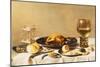A Still Life with a Roemer, a Salt Cellar, a Plucked Chicken and a Peeled Lemon on Pewter Plates,…-Pieter Claesz-Mounted Giclee Print