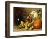 A Still Life with a Wine Flagon, a Basket, Pears, Onions, Cauliflowers, Cabbages, Garlic and a…-Eugene Claude-Framed Giclee Print