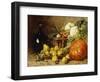 A Still Life with a Wine Flagon, a Basket, Pears, Onions, Cauliflowers, Cabbages, Garlic and a…-Eugene Claude-Framed Giclee Print