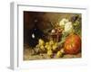 A Still Life with a Wine Flagon, a Basket, Pears, Onions, Cauliflowers, Cabbages, Garlic and a…-Eugene Claude-Framed Giclee Print