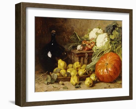 A Still Life with a Wine Flagon-Eugene Claude-Framed Giclee Print