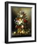 A Still Life with Assorted Flowers, Fruit and Insects on a Ledge-Amalie Kaercher-Framed Premium Giclee Print