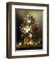 A Still Life with Assorted Flowers, Fruit and Insects on a Ledge-Amalie Kaercher-Framed Giclee Print