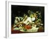 A Still Life with Fruit, Fish, Game and a Goldfish Bowl-Lucas Schaefels-Framed Giclee Print