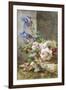 A Still Life with Irises and Roses in a Basket-Ermocrate Bucchi-Framed Premium Giclee Print