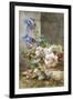 A Still Life with Irises and Roses in a Basket-Ermocrate Bucchi-Framed Premium Giclee Print