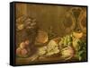 A Still Life with Oysters and Fruit-Nicholas Desportes-Framed Stretched Canvas