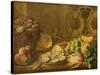 A Still Life with Oysters and Fruit-Nicholas Desportes-Stretched Canvas