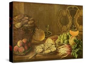 A Still Life with Oysters and Fruit-Nicholas Desportes-Stretched Canvas