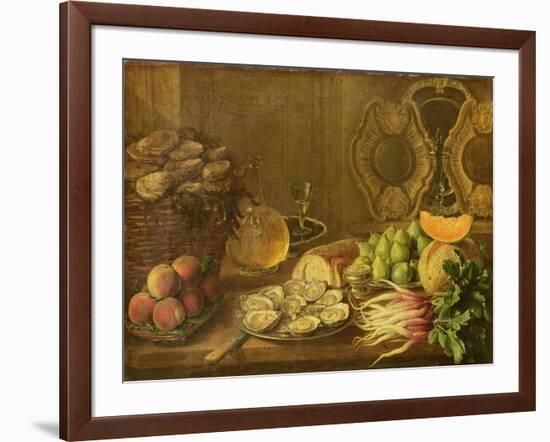 A Still Life with Oysters and Fruit-Nicholas Desportes-Framed Giclee Print