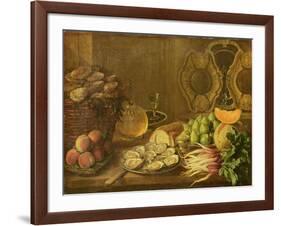 A Still Life with Oysters and Fruit-Nicholas Desportes-Framed Giclee Print