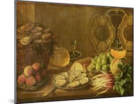 A Still Life with Oysters and Fruit-Nicholas Desportes-Mounted Giclee Print