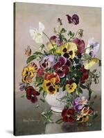 A Still Life with Pansies-Albert Williams-Stretched Canvas