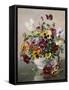 A Still Life with Pansies-Albert Williams-Framed Stretched Canvas