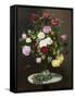 A Still Life with Roses in a Glass Vase-Otto Diderich Ottesen-Framed Stretched Canvas