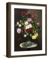 A Still Life with Roses in a Glass Vase-Otto Diderich Ottesen-Framed Giclee Print