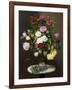 A Still Life with Roses in a Glass Vase-Otto Diderich Ottesen-Framed Giclee Print