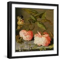 A Still Life with Roses on a Ledge-Balthasar van der Ast-Framed Giclee Print