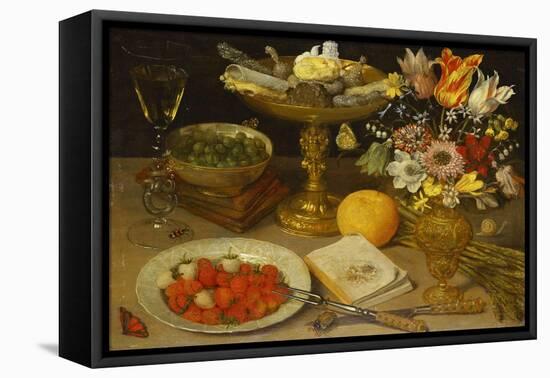 A Still Life with Strawberries on a Silver Plate, a Tazza with Sweetmeats, a Silver Gilt Bowl of…-Georg Flegel-Framed Stretched Canvas