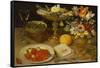 A Still Life with Strawberries on a Silver Plate, a Tazza with Sweetmeats, a Silver Gilt Bowl of…-Georg Flegel-Framed Stretched Canvas