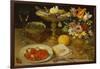 A Still Life with Strawberries on a Silver Plate, a Tazza with Sweetmeats, a Silver Gilt Bowl of…-Georg Flegel-Framed Giclee Print