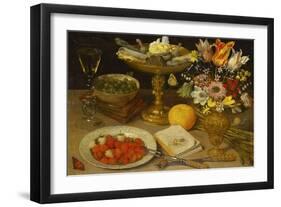 A Still Life with Strawberries on a Silver Plate, a Tazza with Sweetmeats, a Silver Gilt Bowl of…-Georg Flegel-Framed Giclee Print