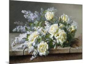 A Still Life with Yellow Roses-Raoul De Longpre-Mounted Photographic Print