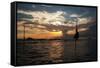 A Stilt Fisherman at Sunset-Alex Saberi-Framed Stretched Canvas