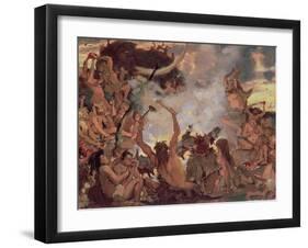 A Stone Age Feast, 1883-Victor Mikhailovich Vasnetsov-Framed Giclee Print