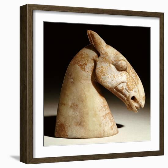 A Stone Horse Head, Han Dynasty, 3rd Century BC-null-Framed Giclee Print