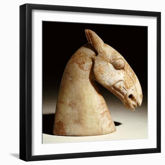 A Stone Horse Head, Han Dynasty, 3rd Century BC-null-Framed Giclee Print