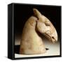 A Stone Horse Head, Han Dynasty, 3rd Century BC-null-Framed Stretched Canvas