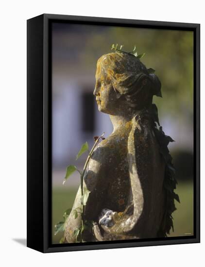 A Stone Statue in a Castle Garden-Hans-peter Siffert-Framed Stretched Canvas