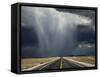 A Storm Crosses Highway 50, 'America's Loneliest Road'.-Jon Hicks-Framed Stretched Canvas